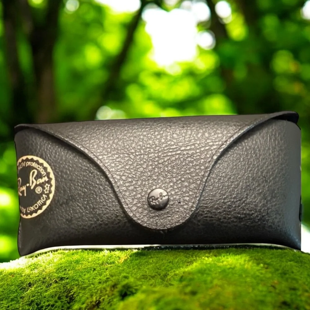 Ray-Ban Black Leather Sunglasses Case with Snap Closure –‎ Genuine OEM